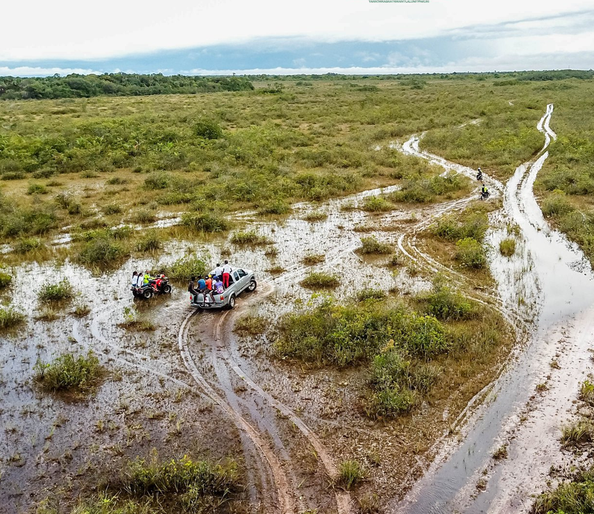 Aerial view of ATV adventure